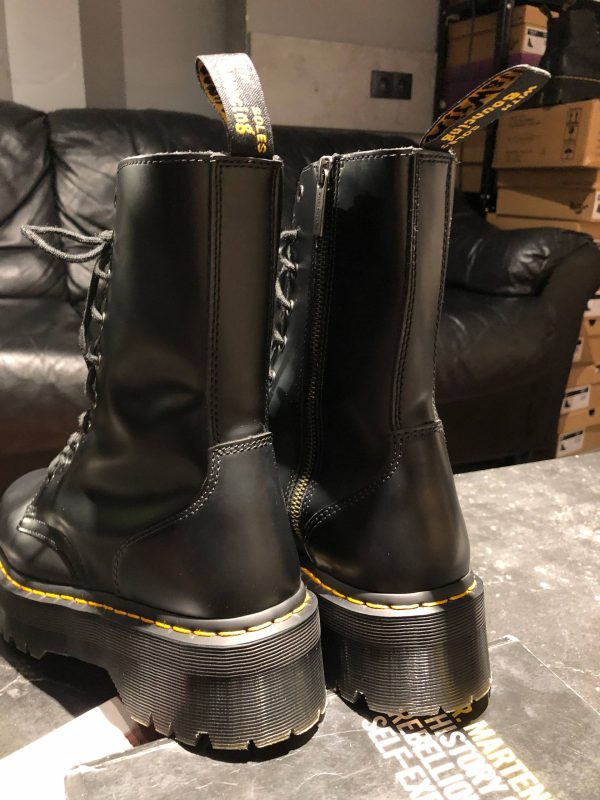 Б\у Dr. Martens Jadon Hi - Black Polished Smooth (UK 8 EU 42) в ідеальному стані, купити дешево в Україні