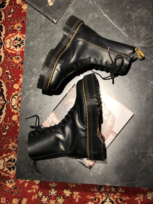 Б\у Dr. Martens Jadon Hi - Black Polished Smooth (UK 8 EU 42) в ідеальному стані, купити дешево в Україні
